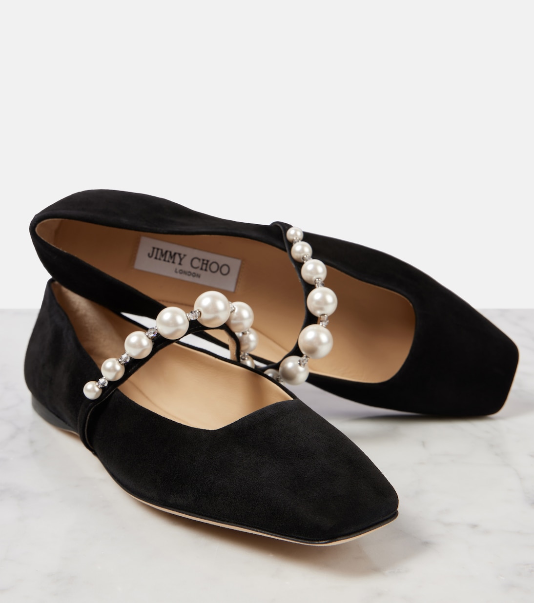 Ade embellished suede ballet flats | Jimmy Choo