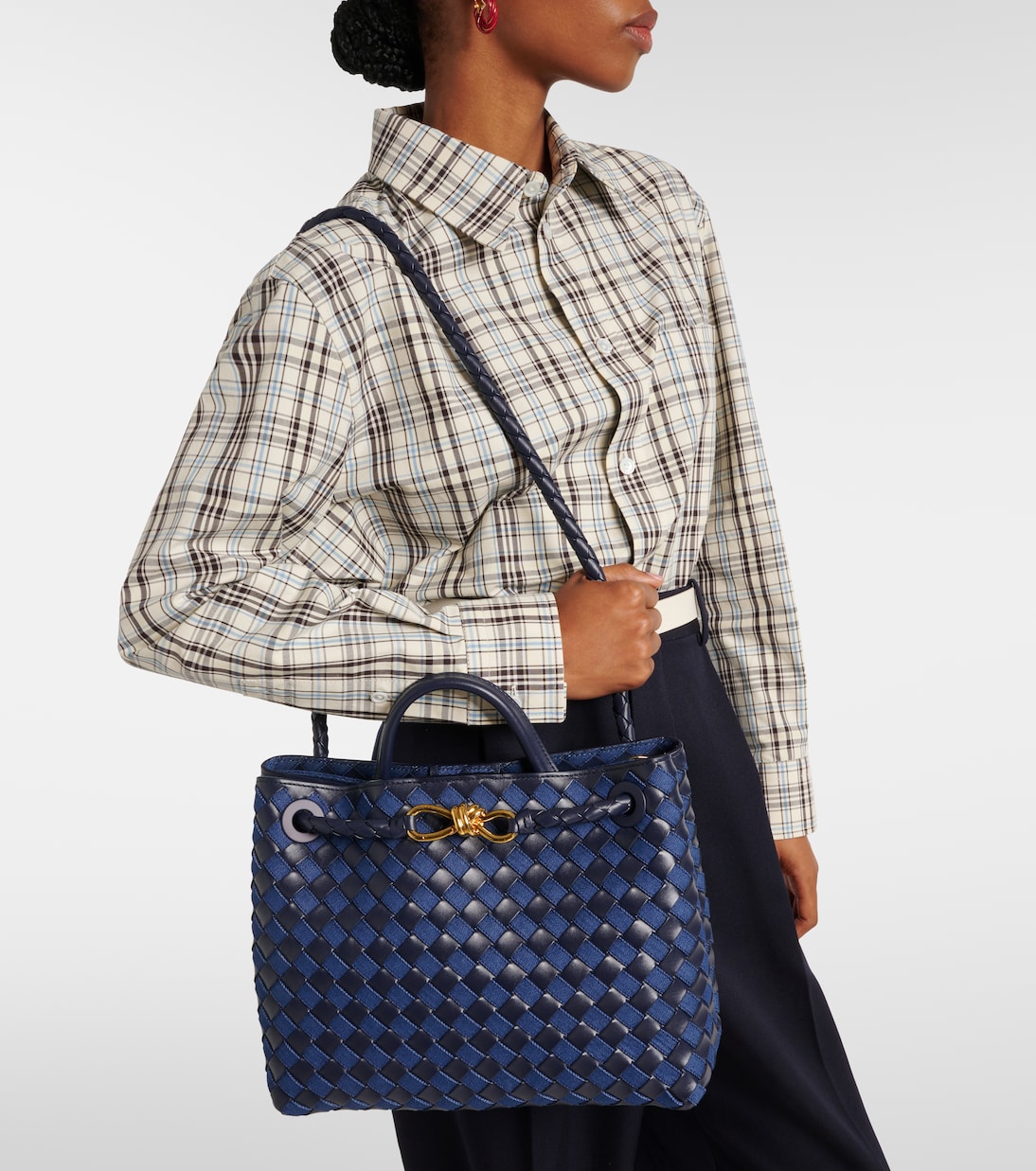 Borsa Andiamo Medium in pelle e denim | Bottega Veneta