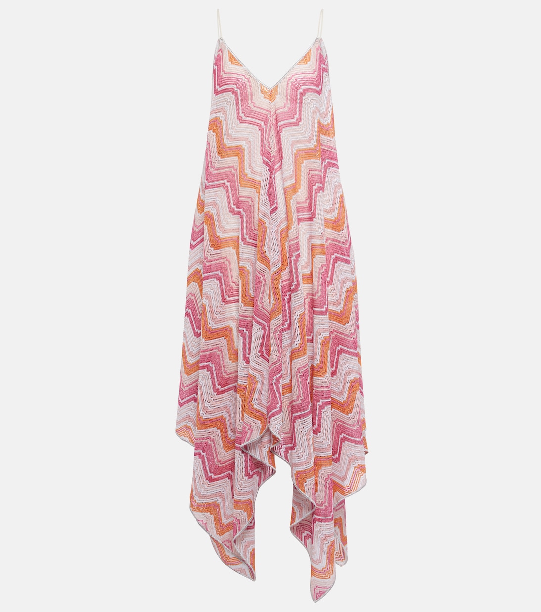 Vestido Largo Asimétrico de Láminas Brillantes por Missoni para Jóvenes Modernos