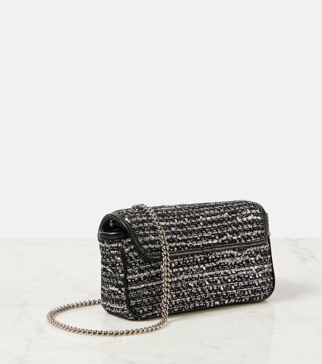 Sac GG Marmont Mini en tweed à ornements | Gucci