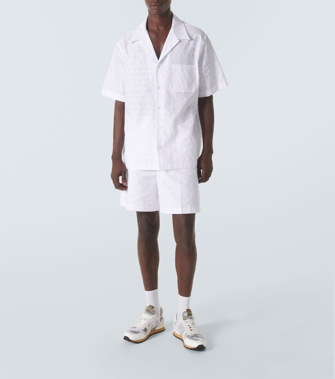 valentino garavani rockrunner leather sneakers