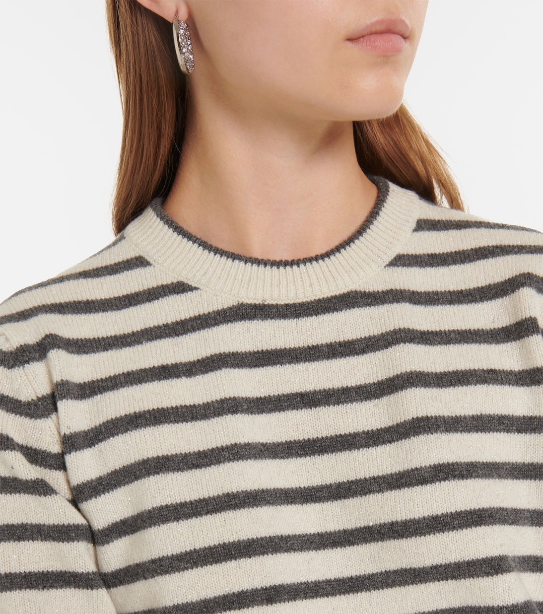 Striped cashmere-blend sweater | Brunello Cucinelli
