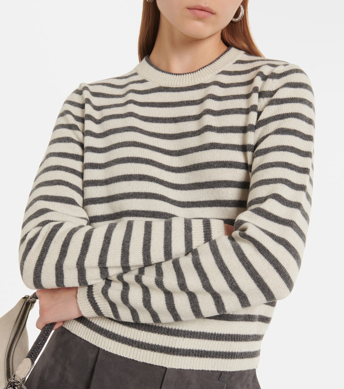 Striped cashmere-blend sweater | Brunello Cucinelli