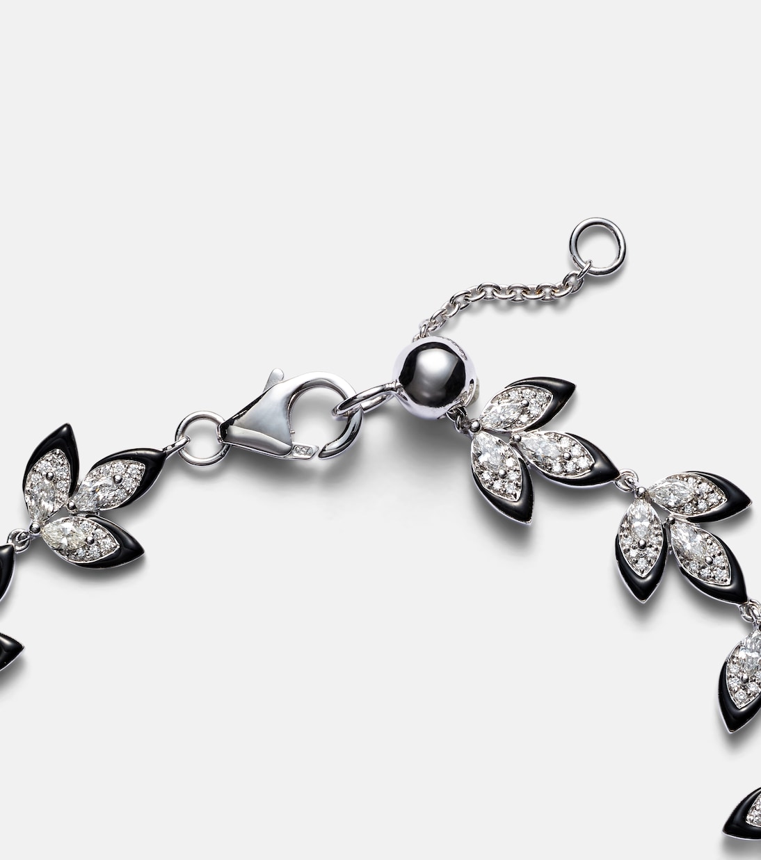 Bracelet Enamel Leaf en or blanc 18 ct et diamants | Kamyen