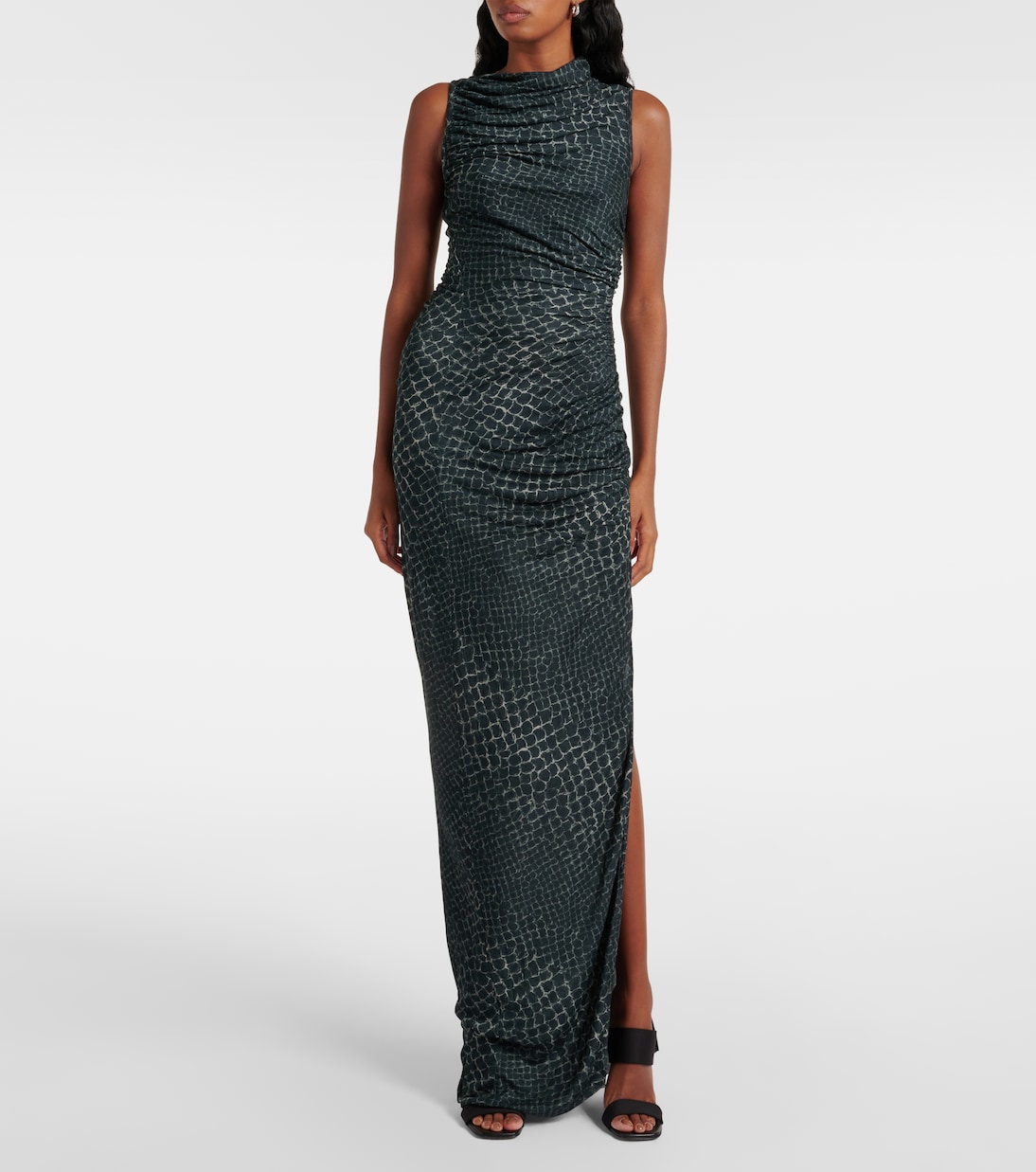 Abito lungo Svita in jersey con balze | Rick Owens