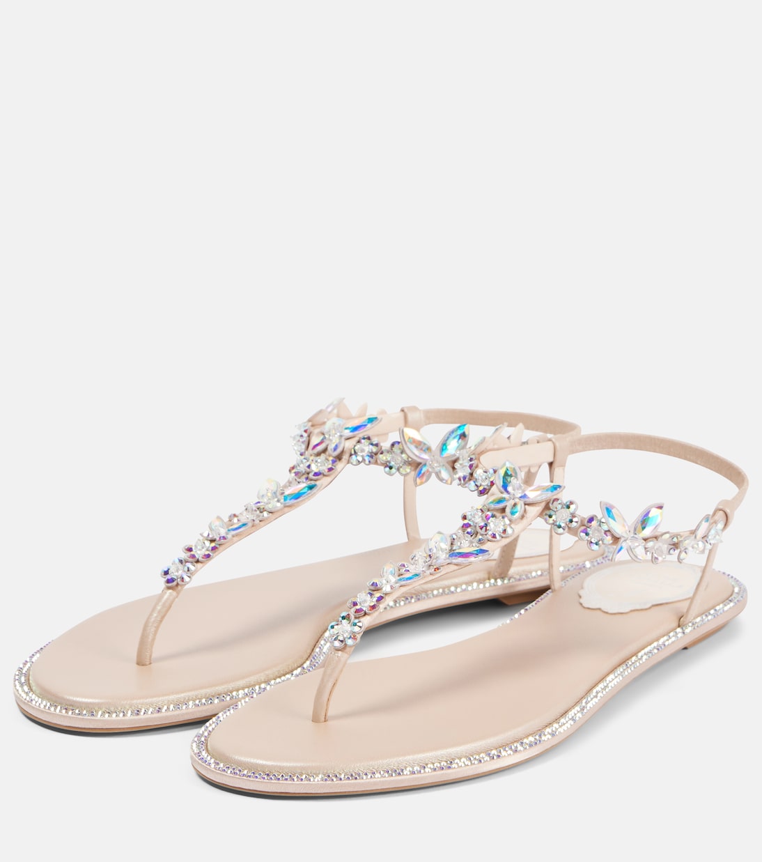 Sandali in raso decorati Rene Caovilla per giovani alla moda