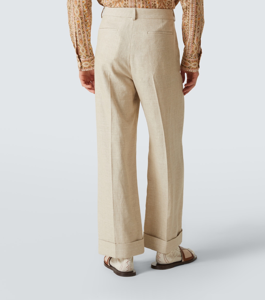 Linen-blend straight pants | Valentino