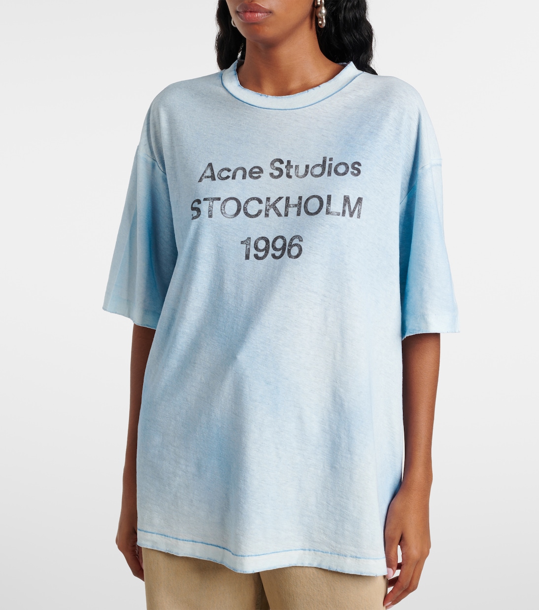 T-shirt in jersey di cotone e canapa | Acne Studios