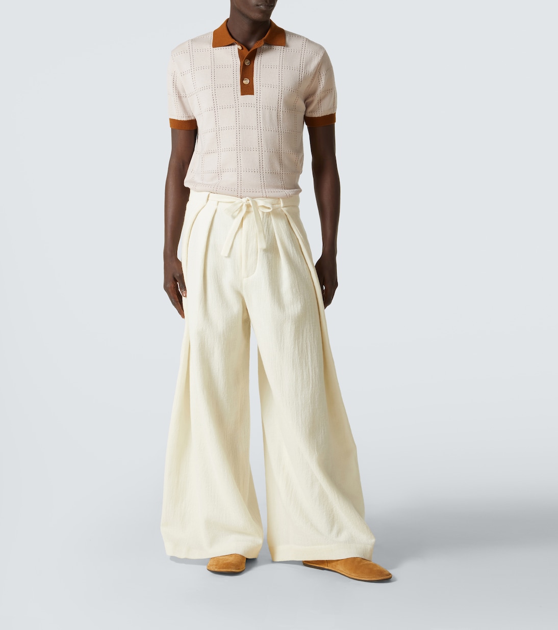 Checked wool polo shirt | King & Tuckfield