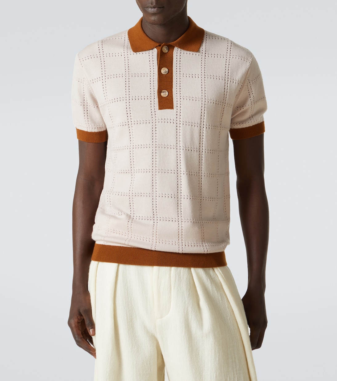 Checked wool polo shirt | King & Tuckfield