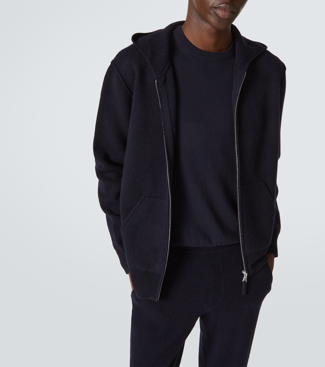Cardigan in lana e cashmere con cappuccio | Allude