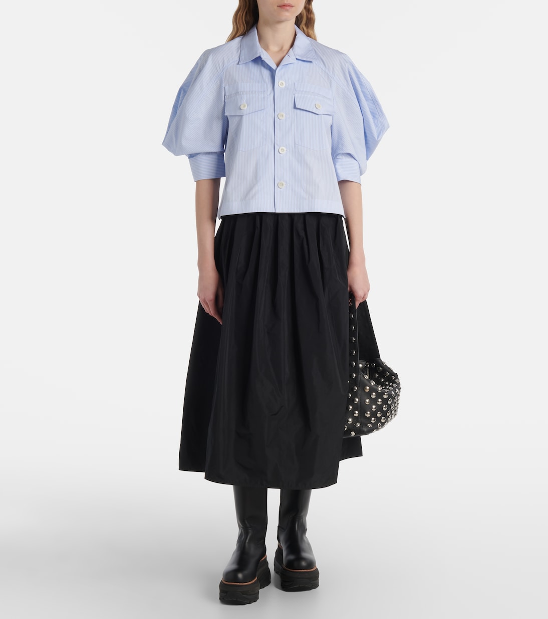 Camicia in popeline di cotone a righe | Sacai
