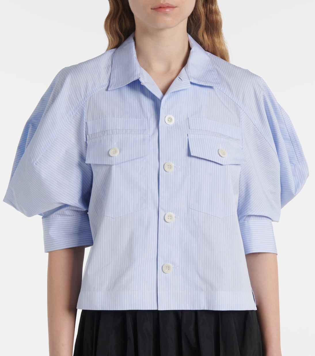 Camicia in popeline di cotone a righe | Sacai