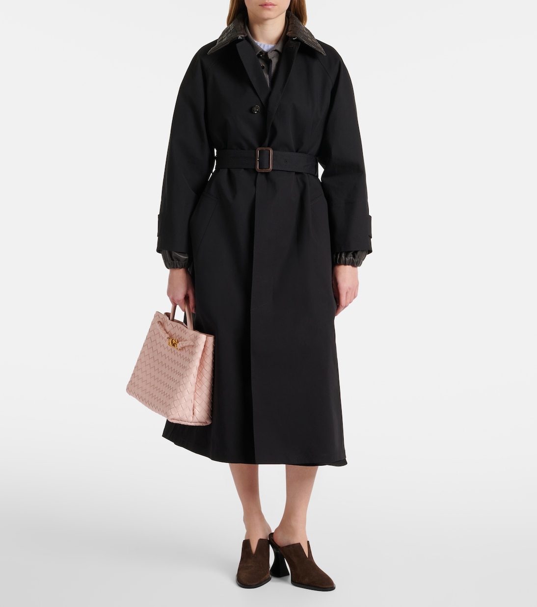 Abrigo de mezcla de algodón con piel | Bottega Veneta