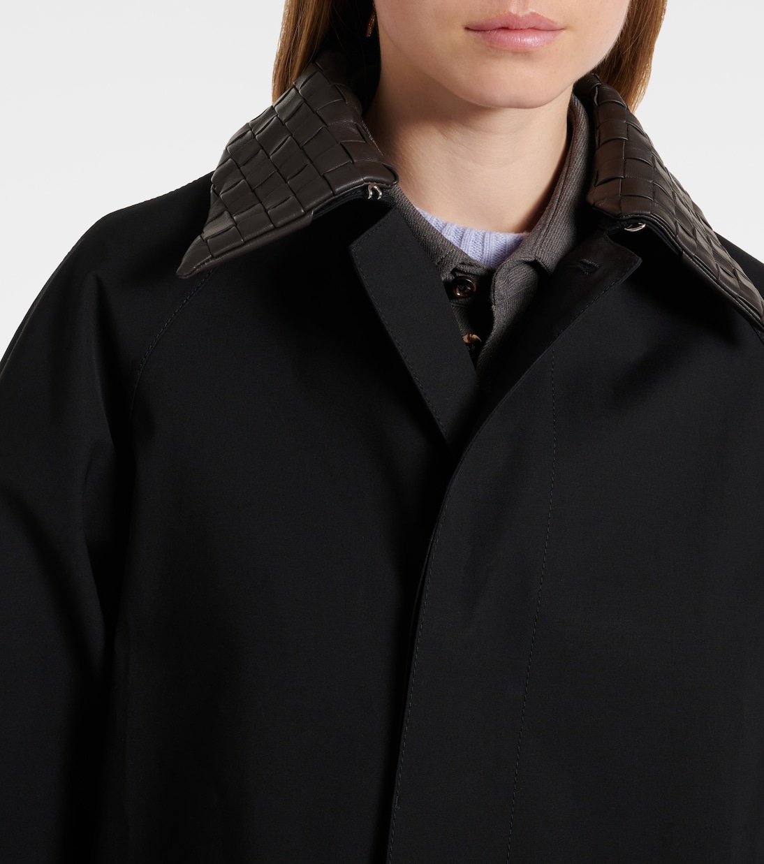 Abrigo de mezcla de algodón con piel | Bottega Veneta