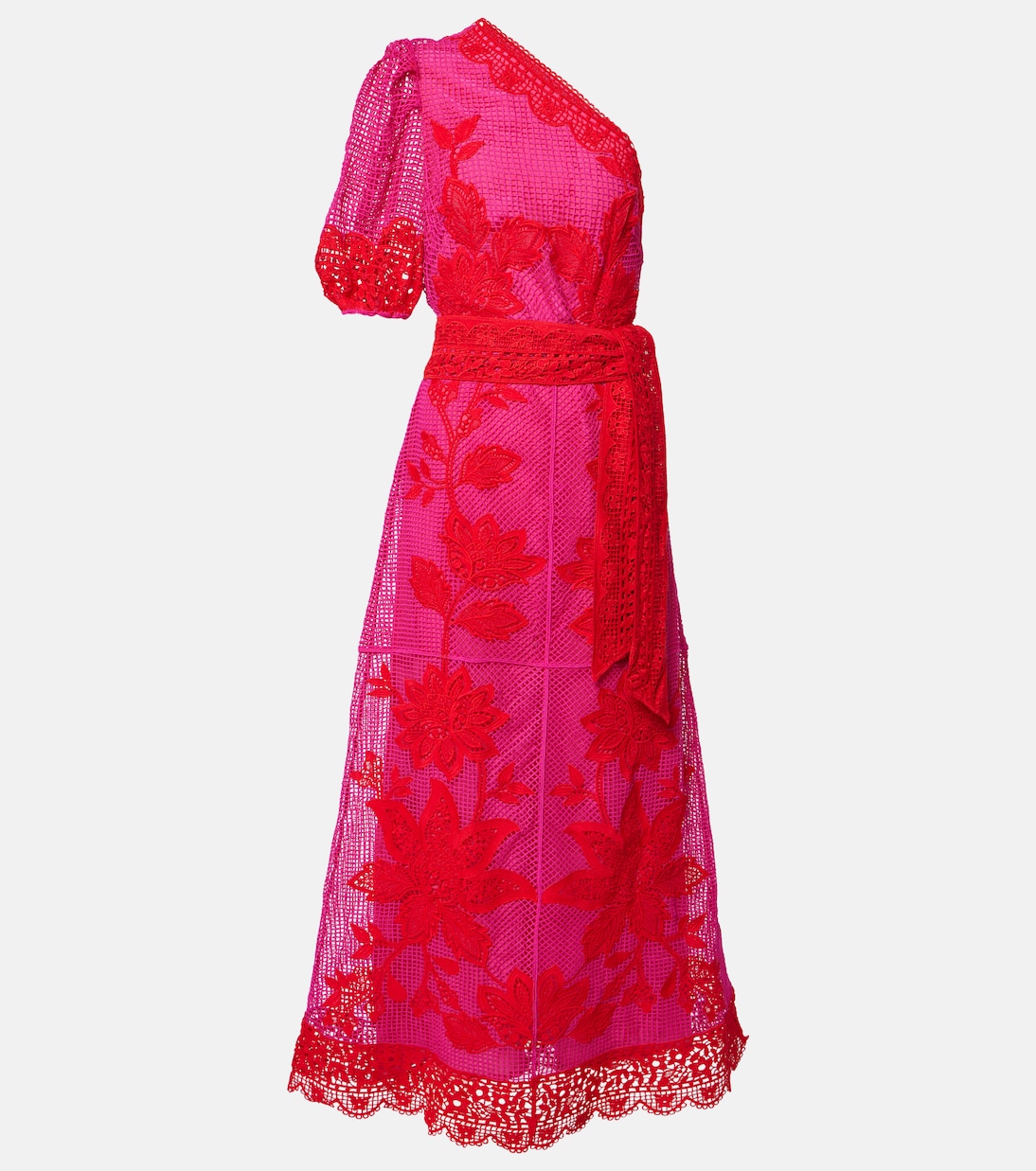 One-Shoulder-Maxikleid aus Guipure-Spitze | Farm Rio