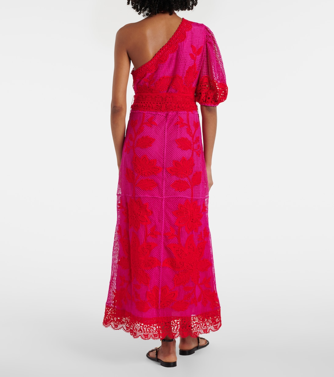 One-Shoulder-Maxikleid aus Guipure-Spitze | Farm Rio