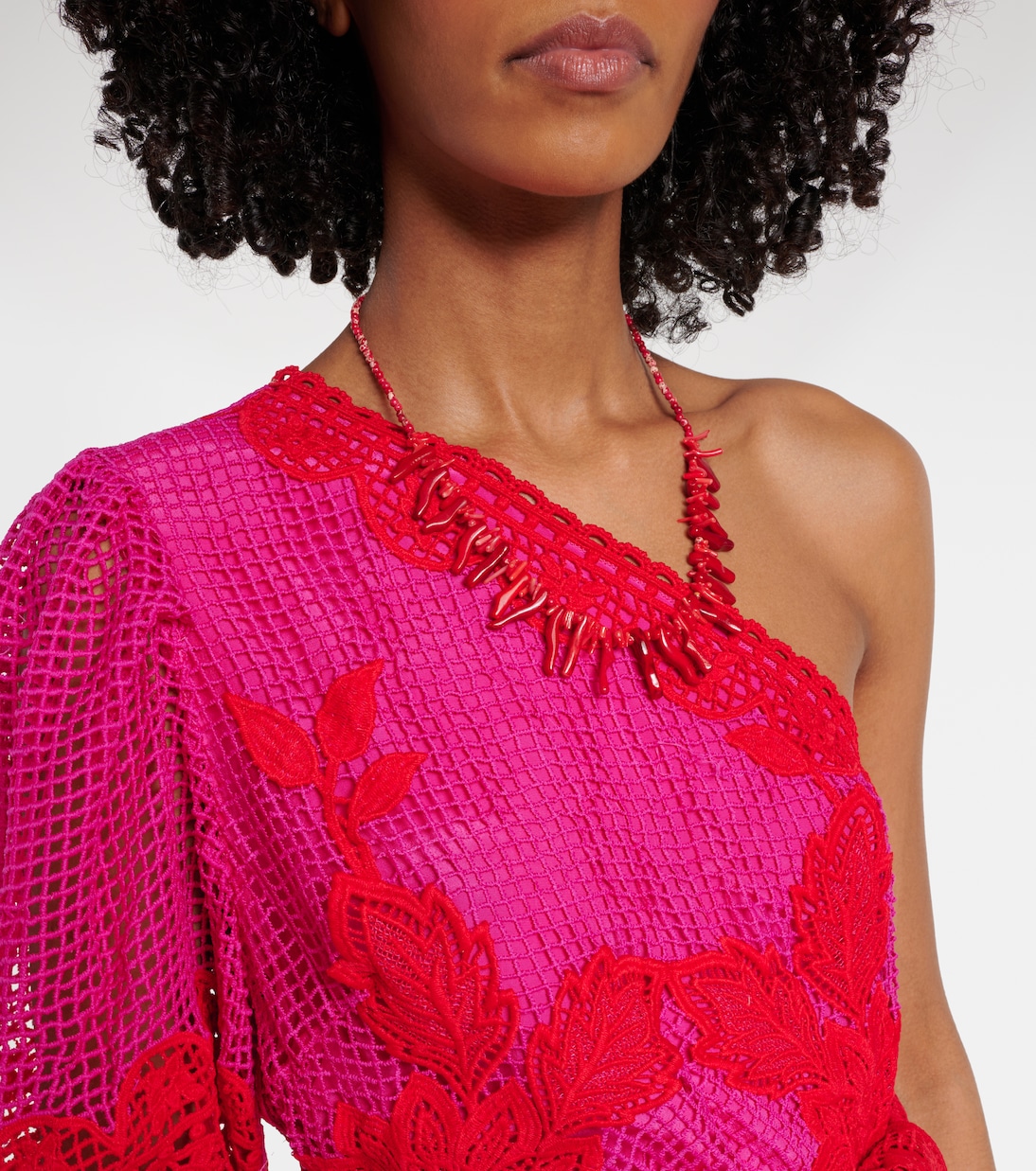 One-Shoulder-Maxikleid aus Guipure-Spitze | Farm Rio