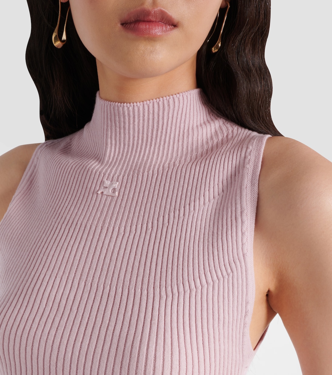 Top in cotone e lana a coste | Courrèges
