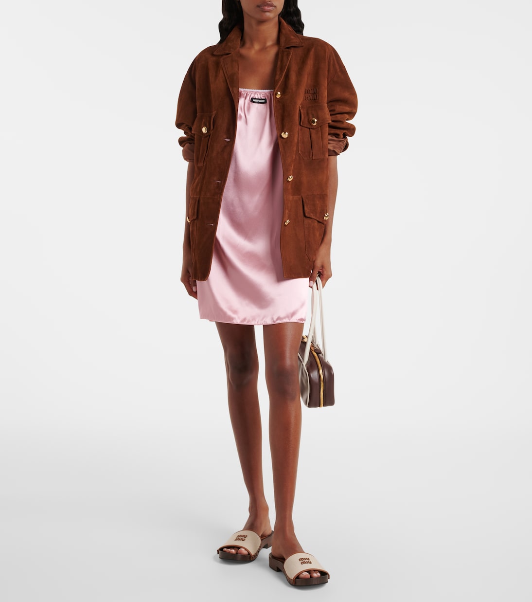Abito sottoveste in raso | Miu Miu