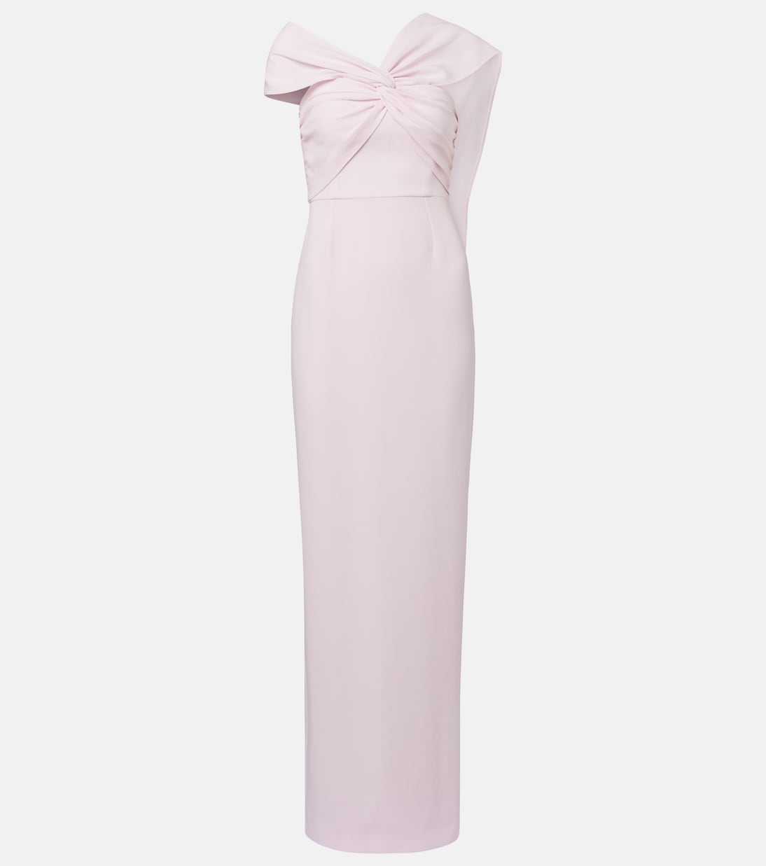 Scarf-detail asymmetric cady gown  | Roland Mouret