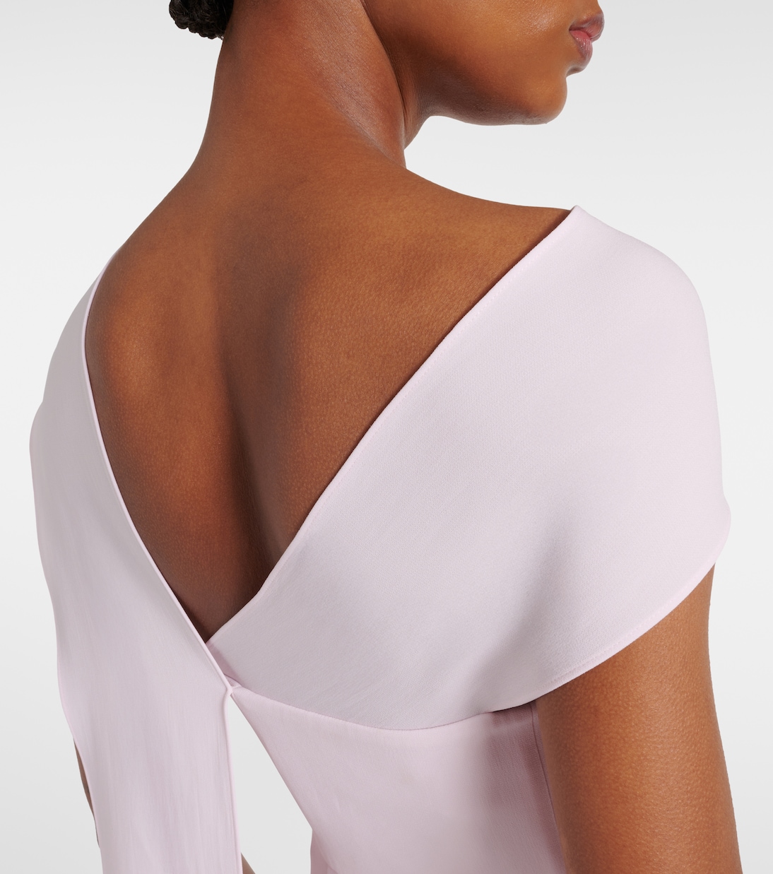 Scarf-detail asymmetric cady gown  | Roland Mouret