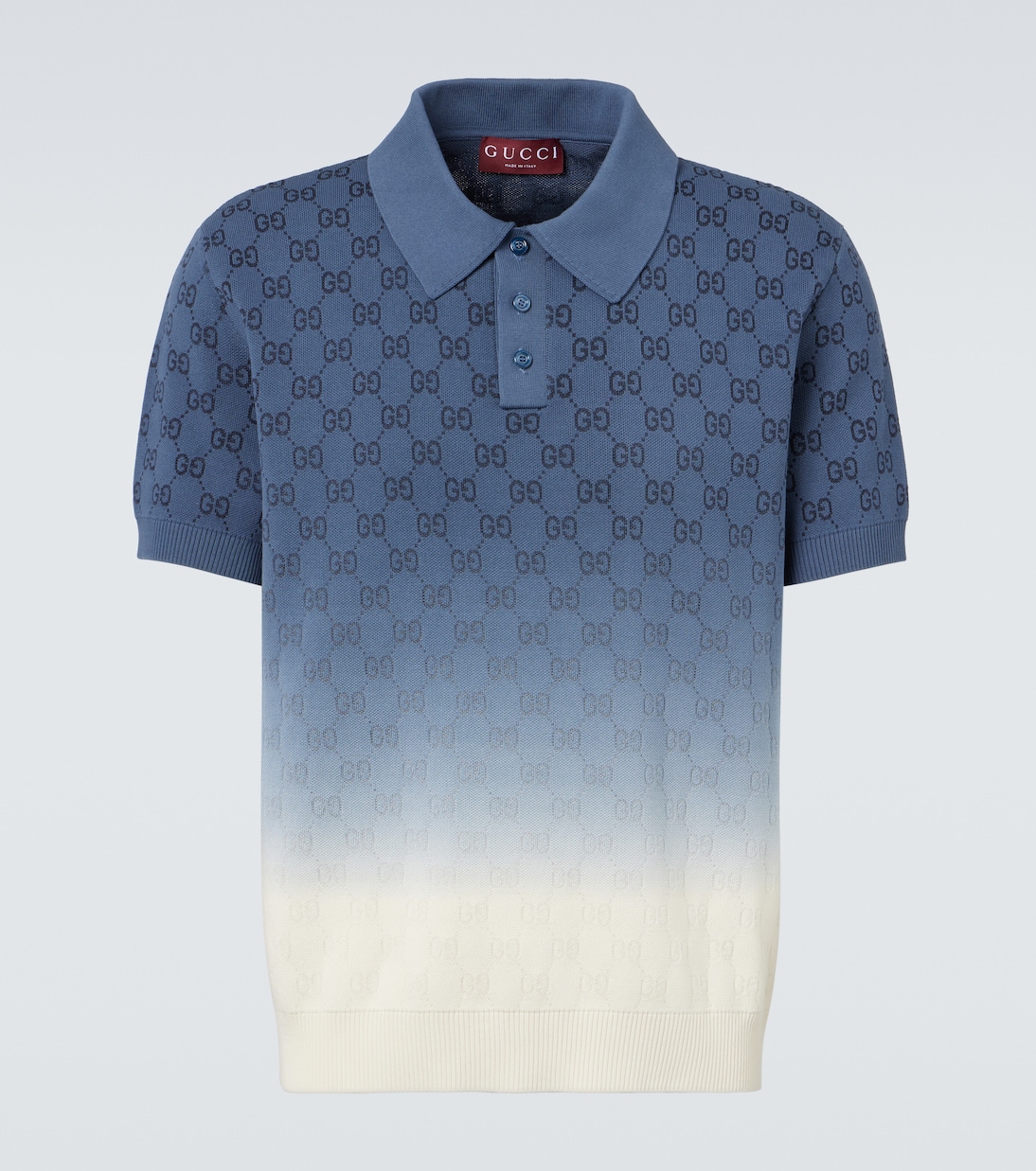 Polo in cotone e seta GG ombré | Gucci