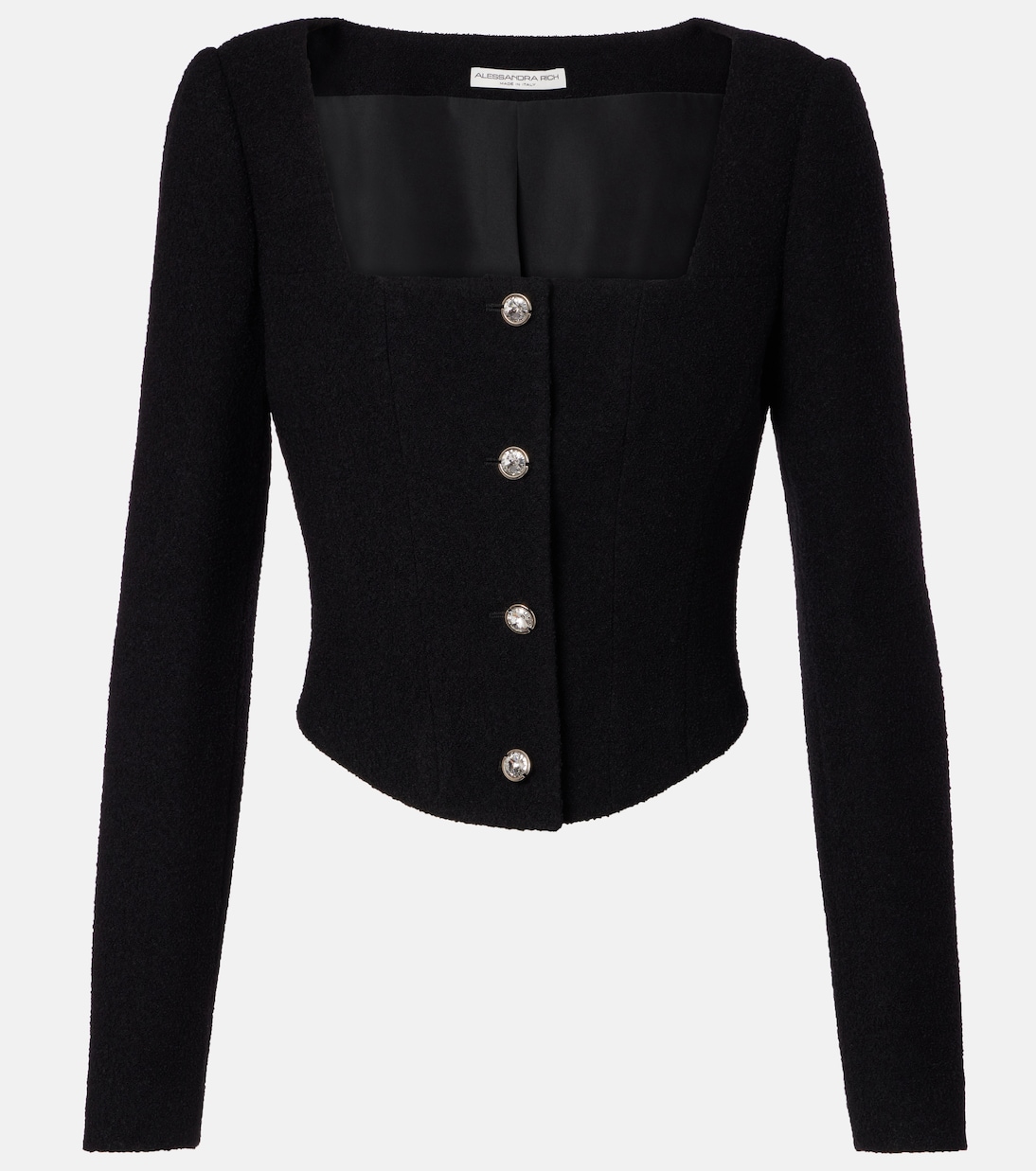 Giacca in twill di misto lana bouclé | Alessandra Rich
