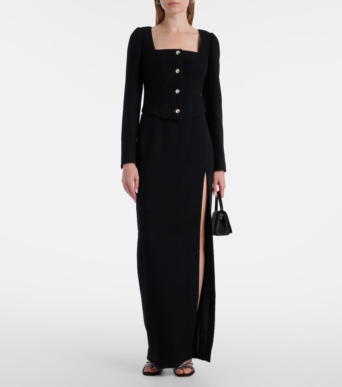 Giacca in twill di misto lana bouclé | Alessandra Rich