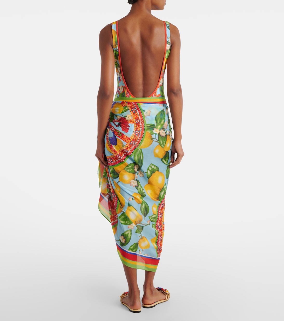 Pareo de algodón estampado | Dolce&Gabbana