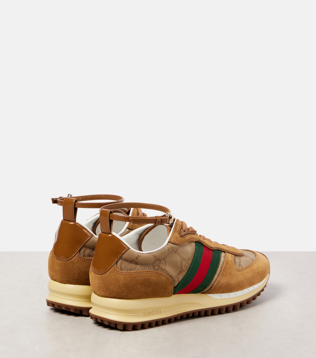 Re-Motion Web Stripe suede sneakers | Gucci
