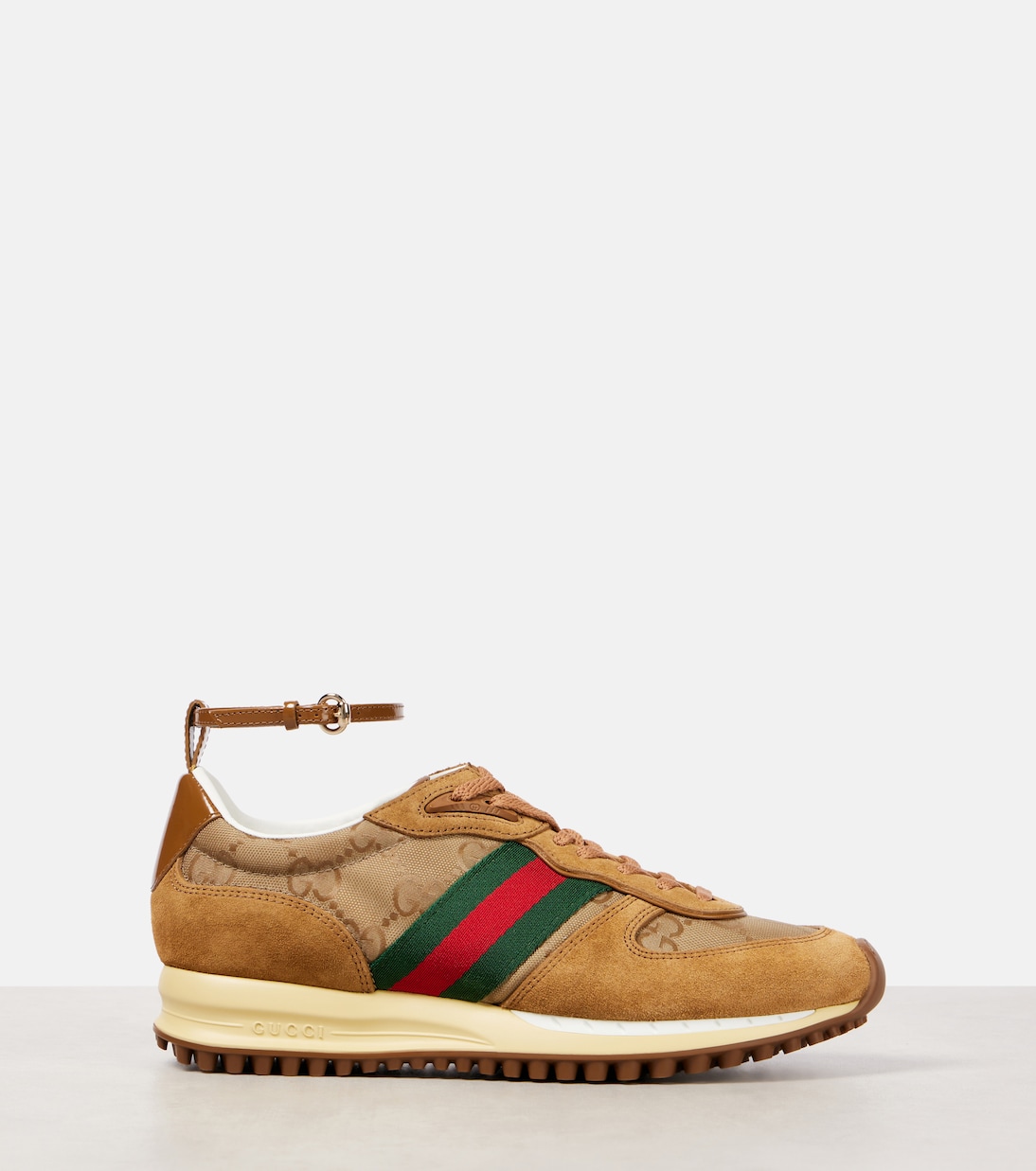 Re-Motion Web Stripe suede sneakers | Gucci