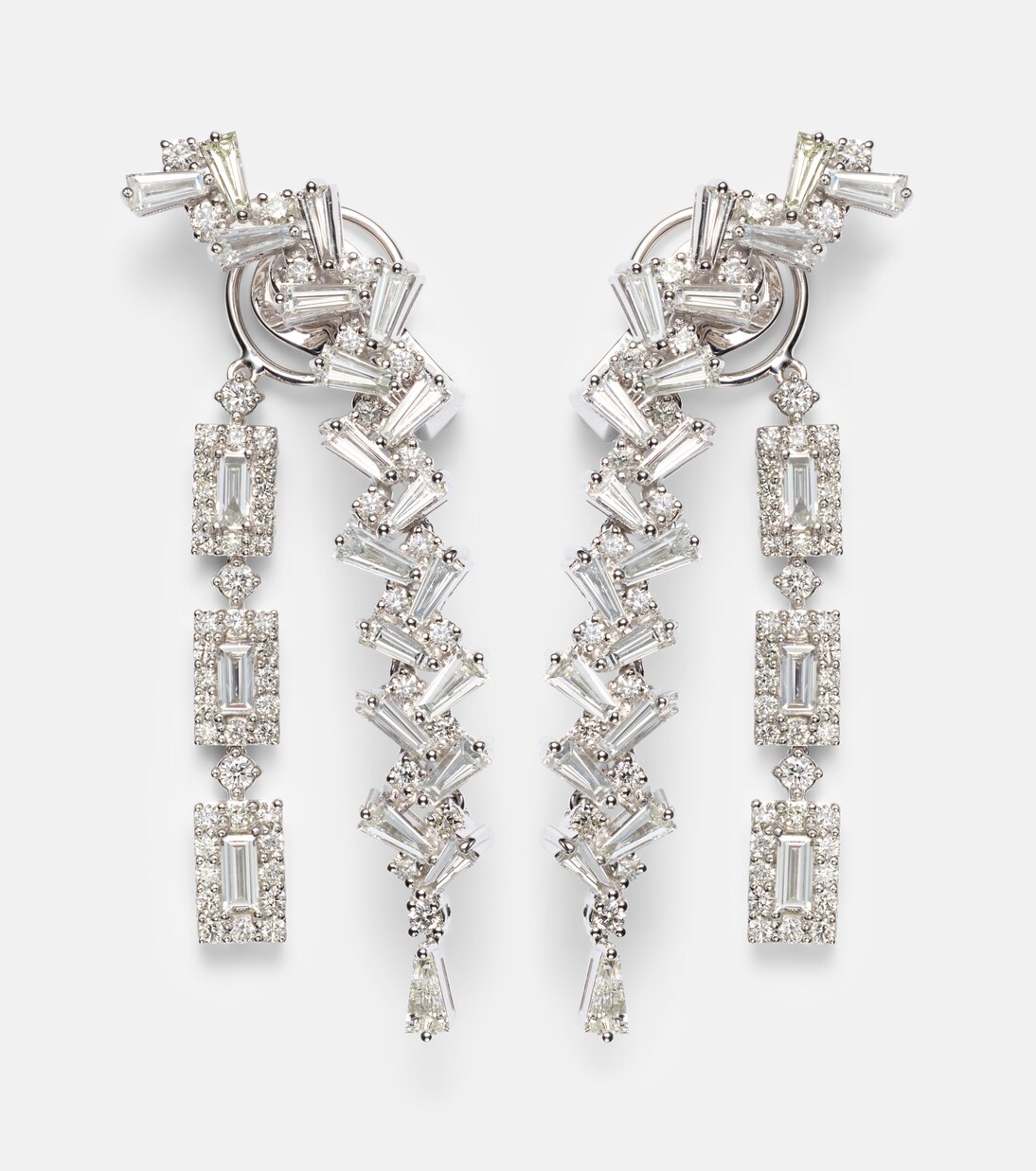 Boucles d'oreilles Y-Couture en or blanc 18 ct et diamants | Yeprem