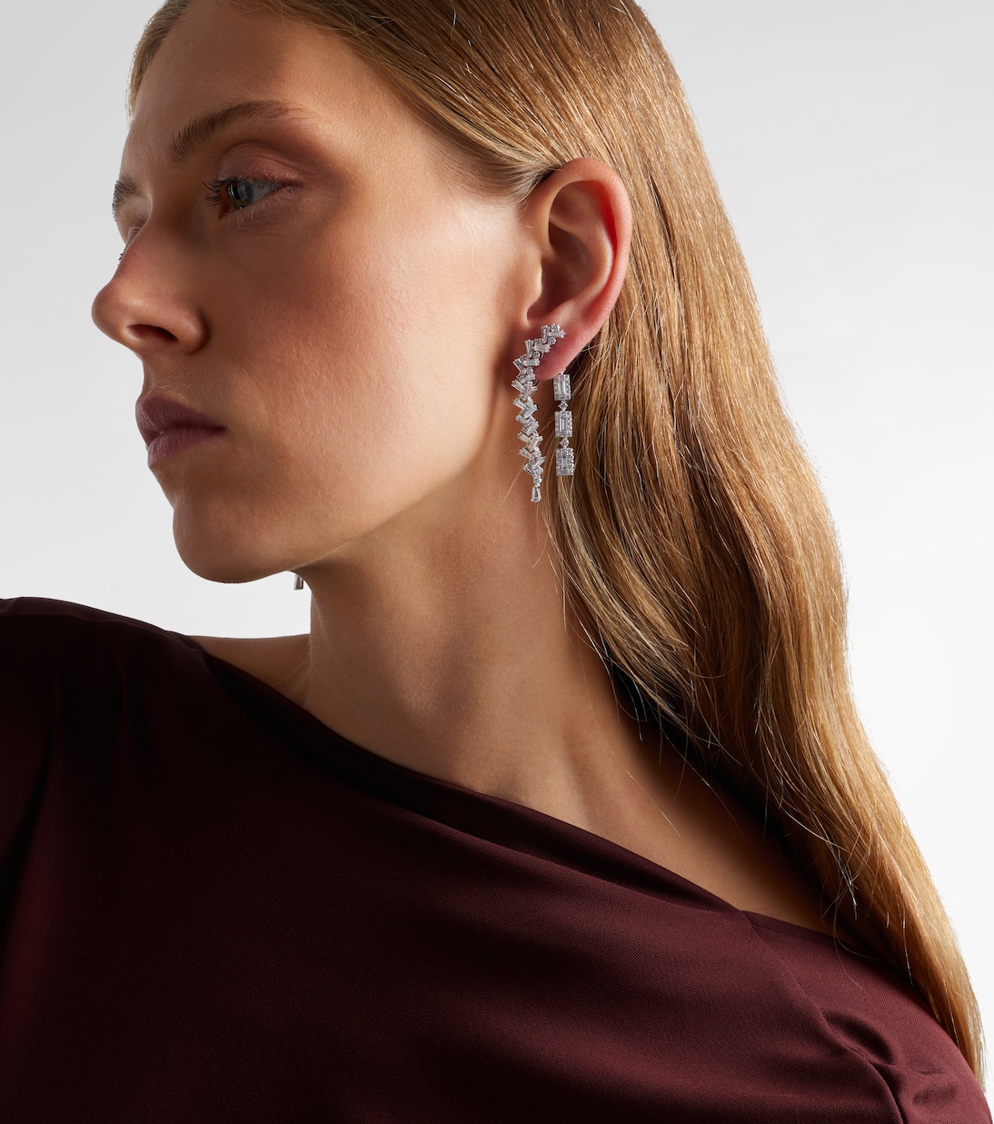 Boucles d'oreilles Y-Couture en or blanc 18 ct et diamants | Yeprem