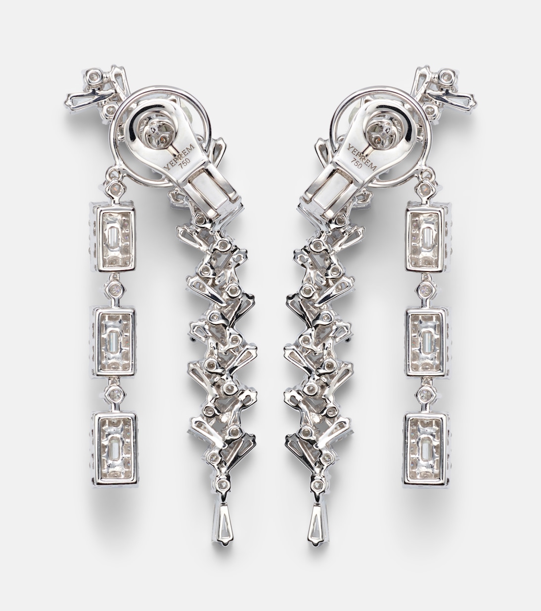 Boucles d'oreilles Y-Couture en or blanc 18 ct et diamants | Yeprem