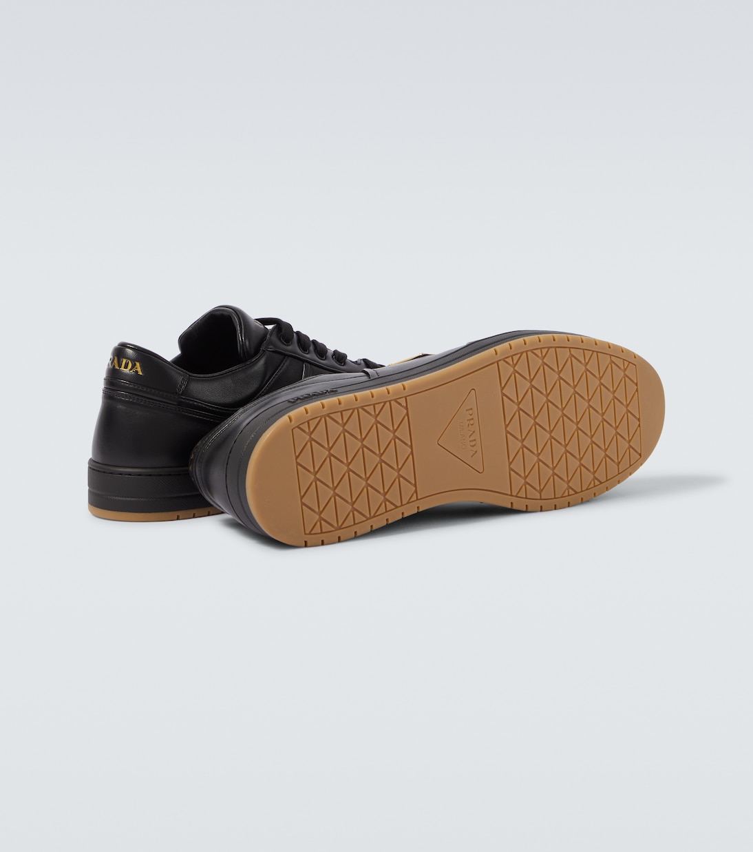 Downtown leather sneakers | Prada