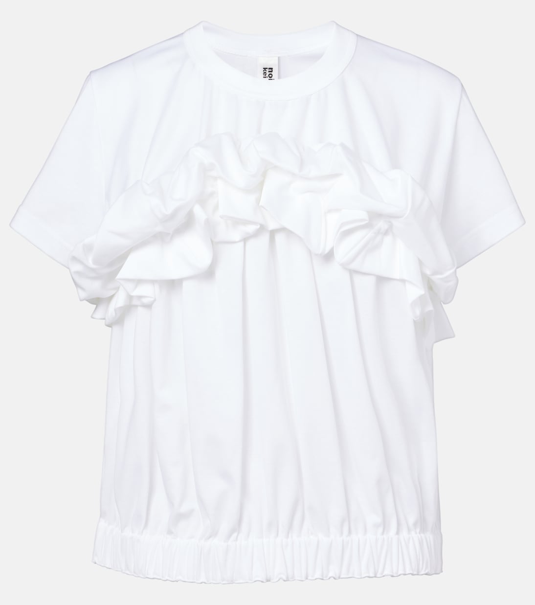 Top in cotone con volant | Noir Kei Ninomiya