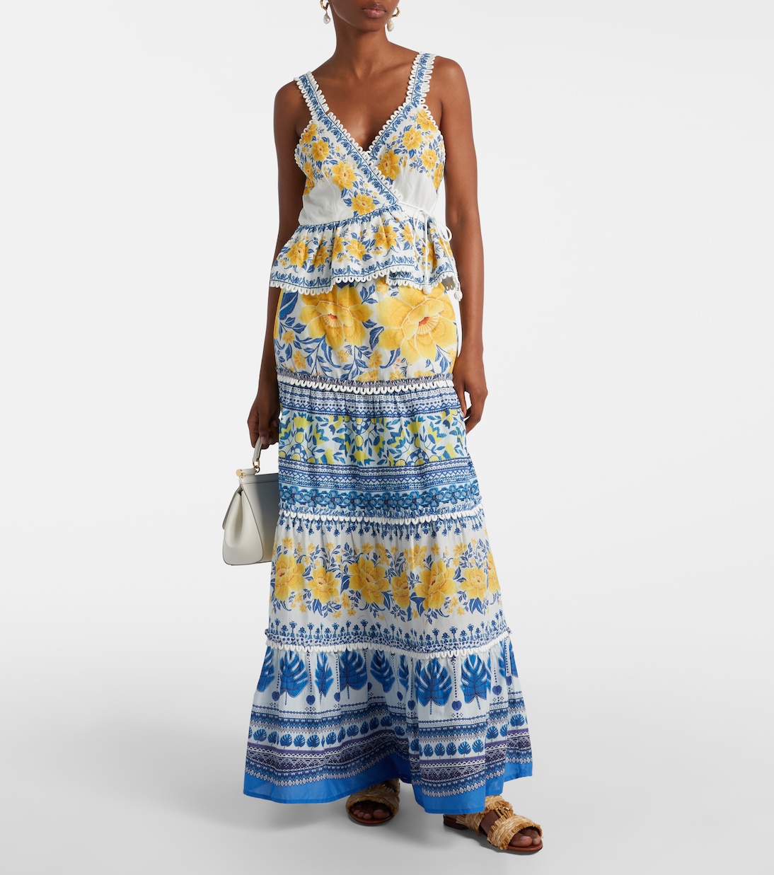 Zuli printed lace-trimmed cotton maxi skirt | Farm Rio