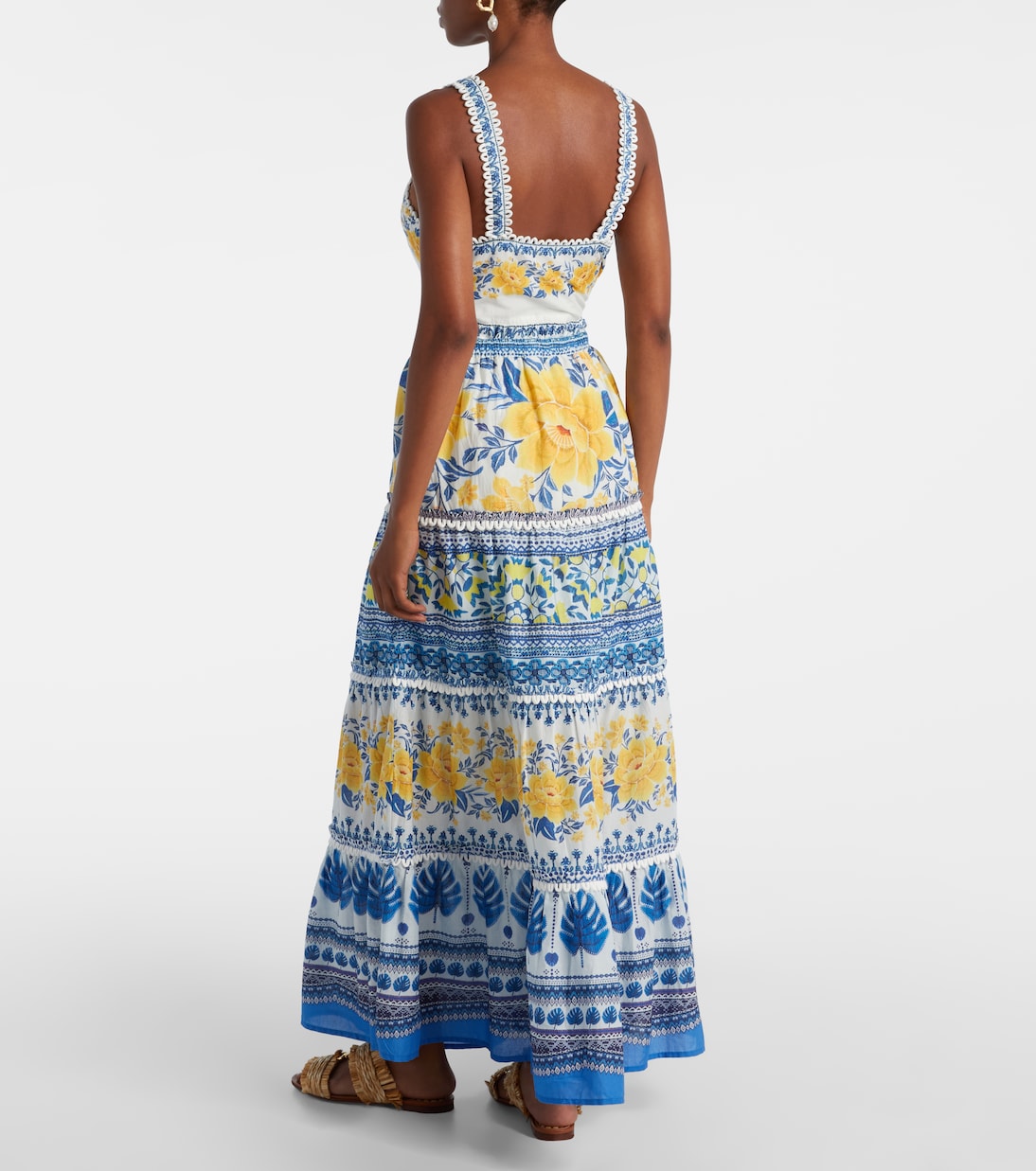 Zuli printed lace-trimmed cotton maxi skirt | Farm Rio