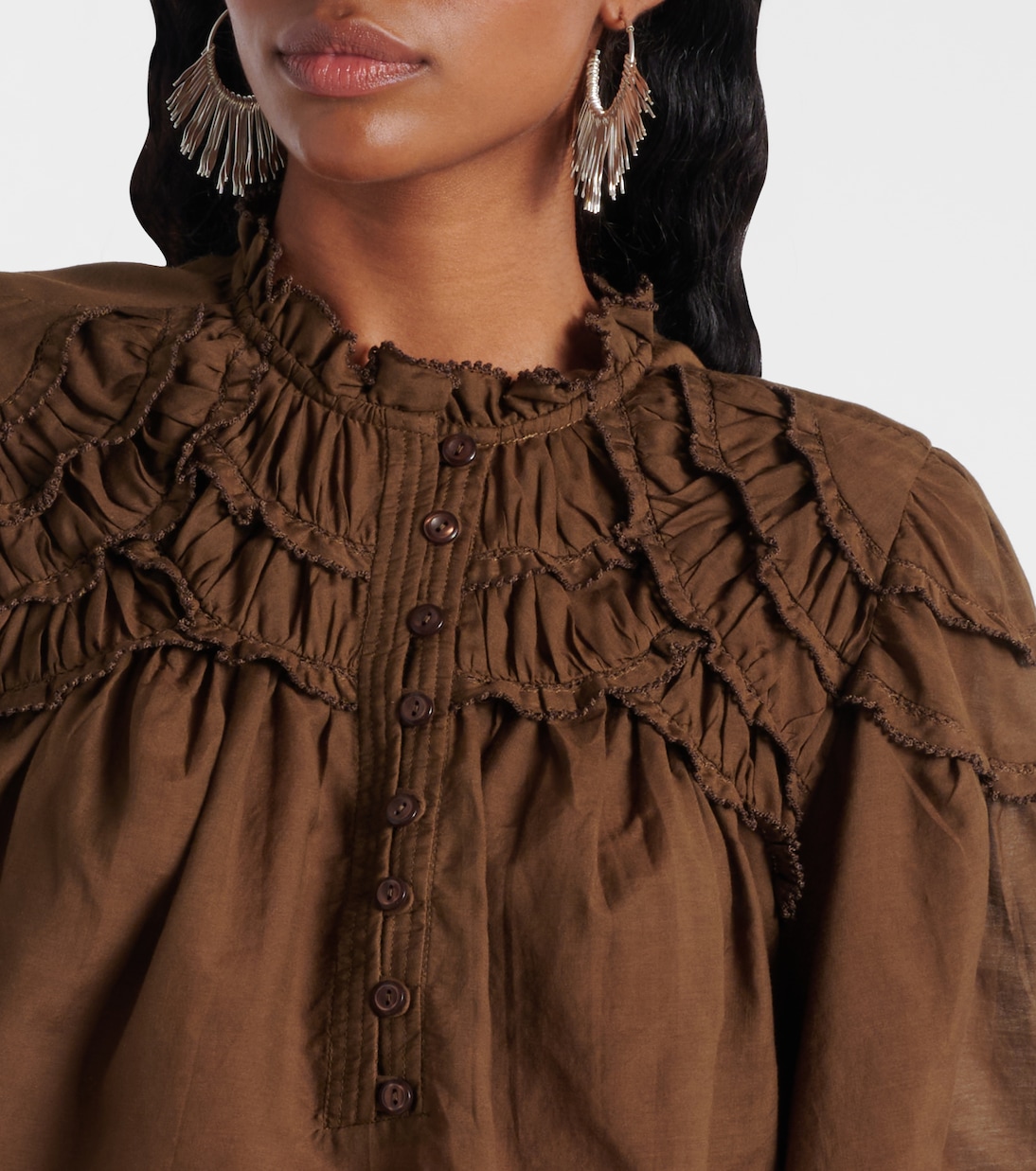 Ruffled cotton-blend top | Marant Etoile