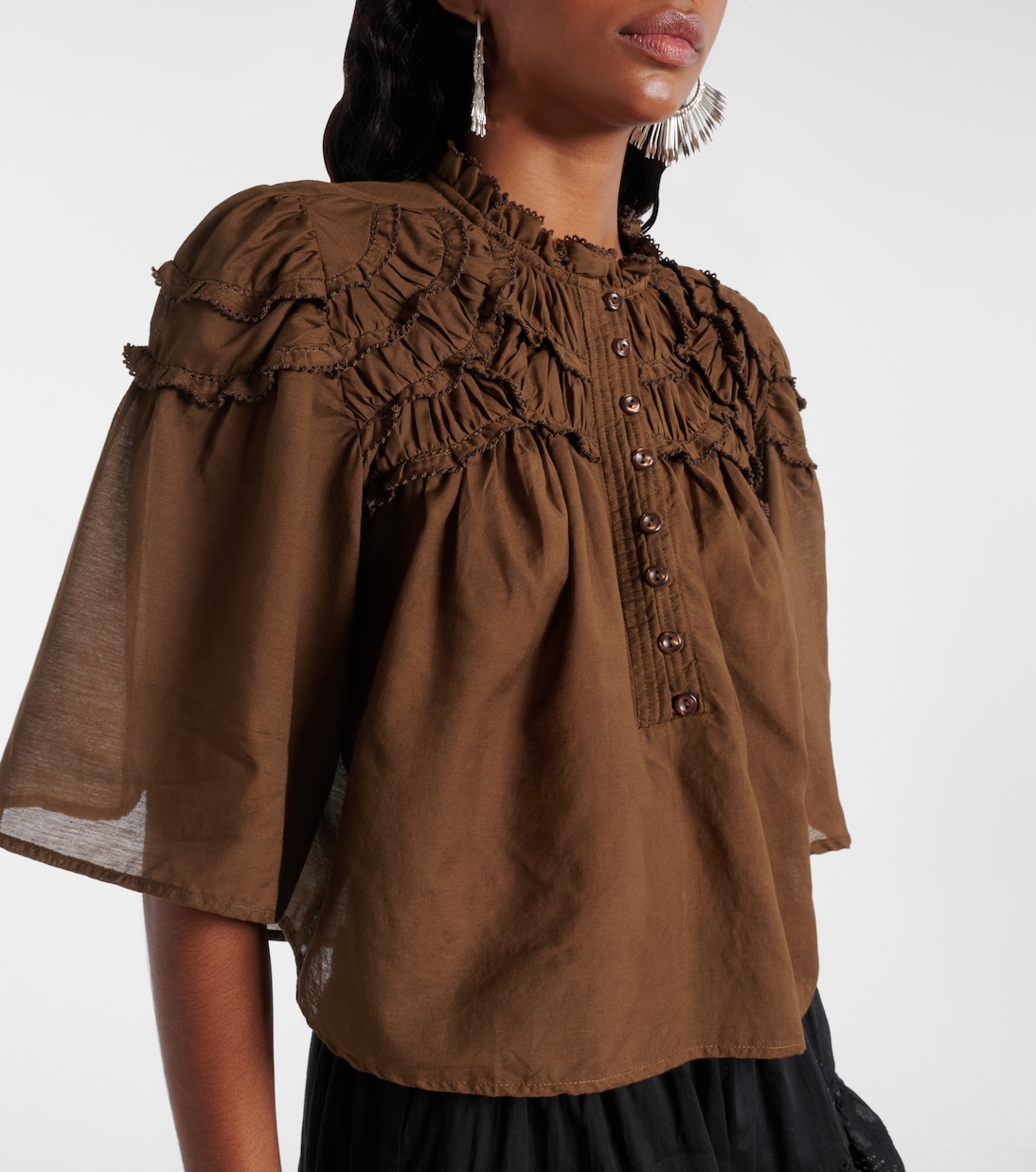 Ruffled cotton-blend top | Marant Etoile