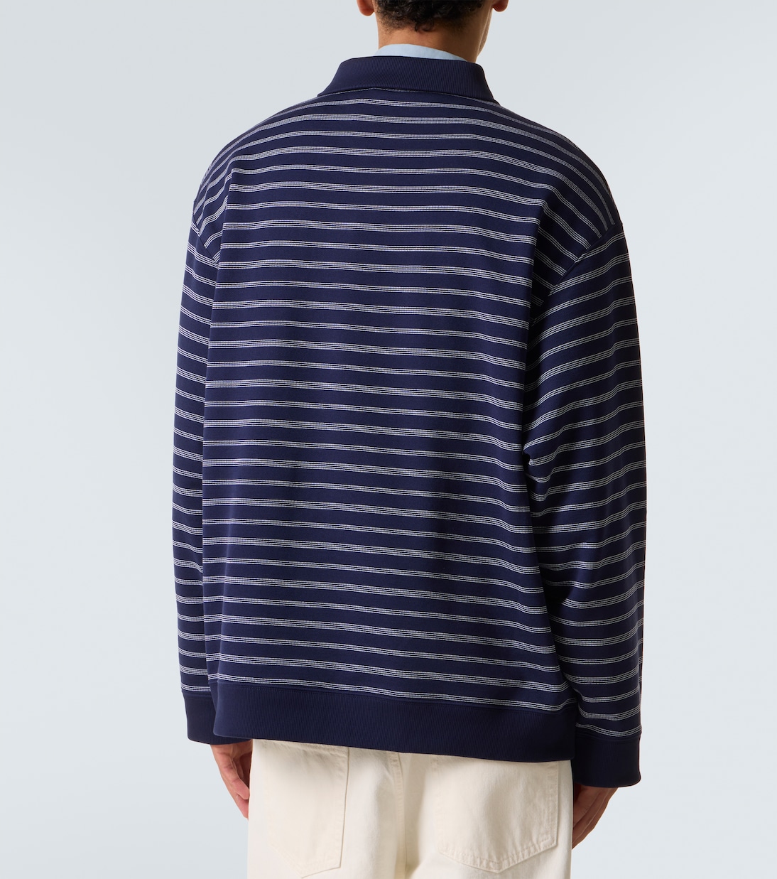 Striped cotton polo sweater | Miu Miu