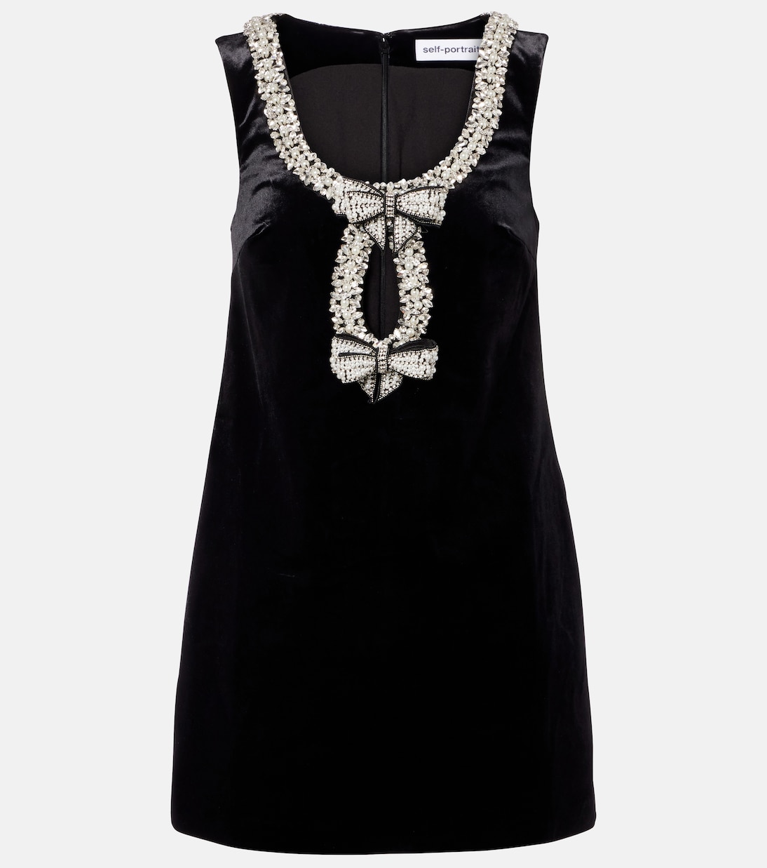 Crystal-embellished velvet minidress | Self-Portrait
