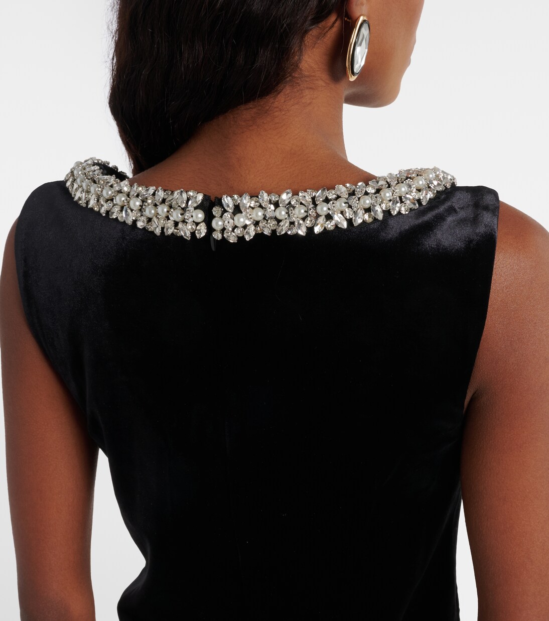 Crystal-embellished velvet minidress | Self-Portrait