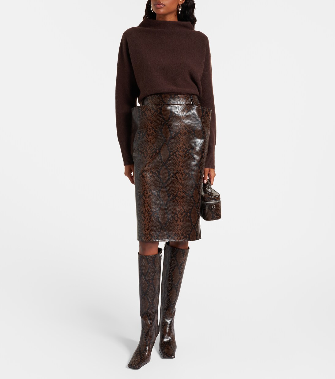 Eve snake-effect knee-high boots | Stella McCartney