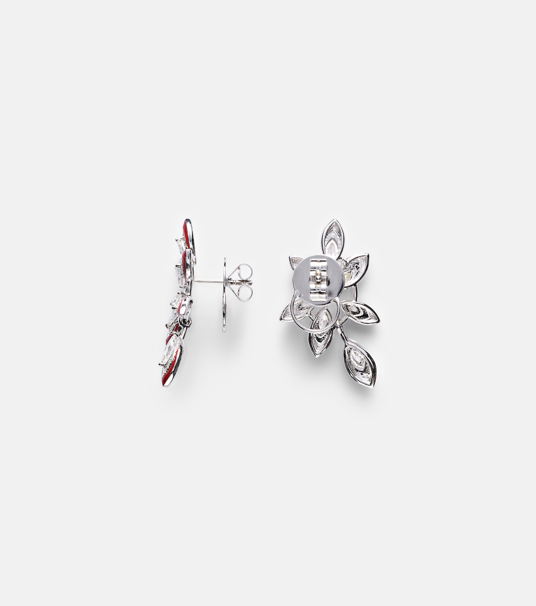 Ohrringe The Leaf aus 18kt Weißgold mit Emaille und Diamanten | Kamyen