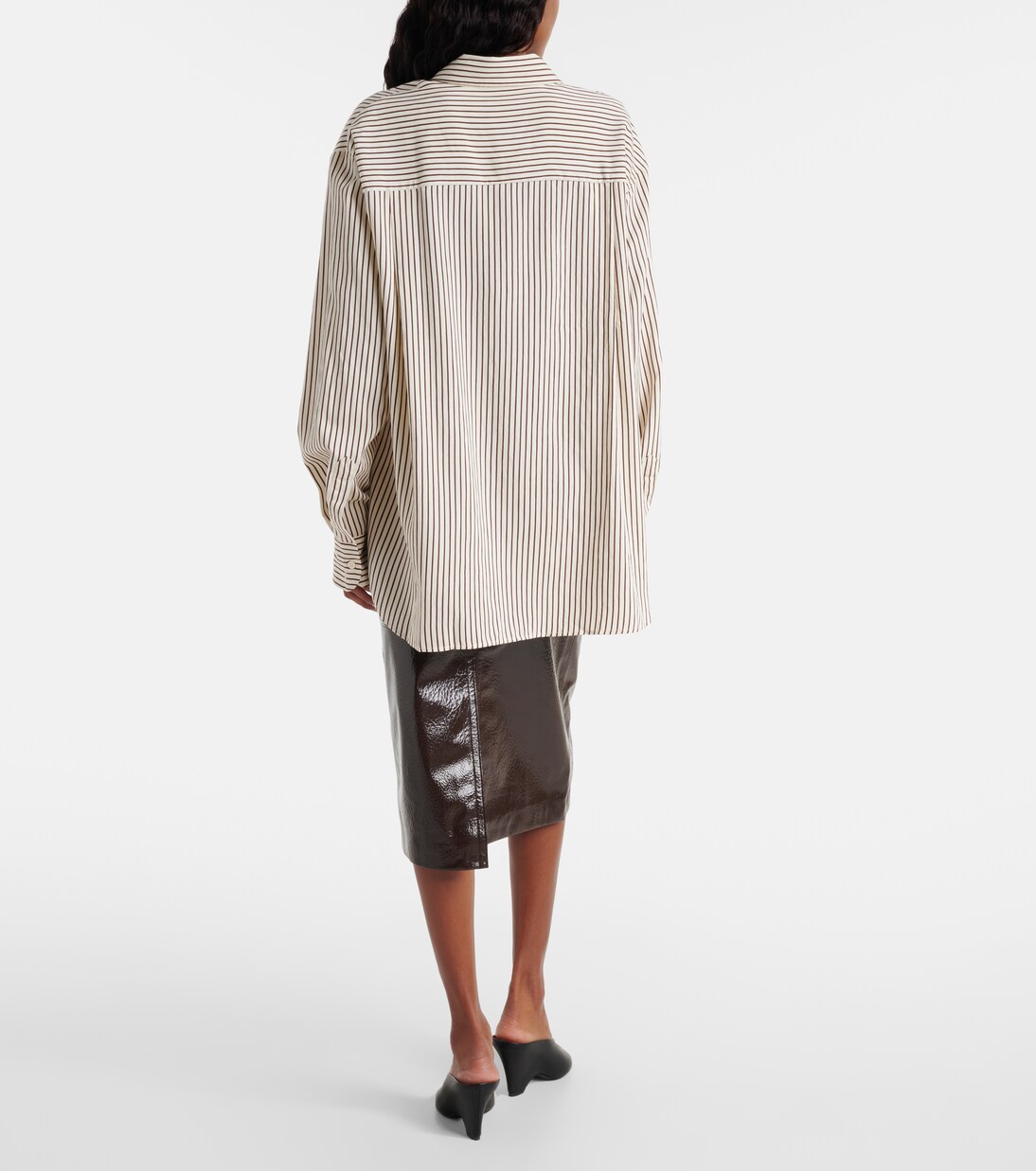 Peri条纹缎布衬衫 | The Frankie Shop
