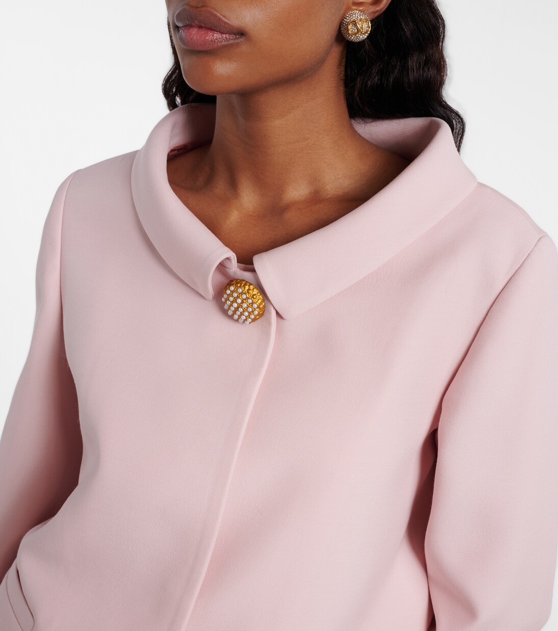 Crepe Couture feather-trimmed blazer | Valentino