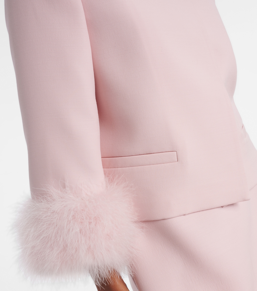 Crepe Couture feather-trimmed blazer | Valentino