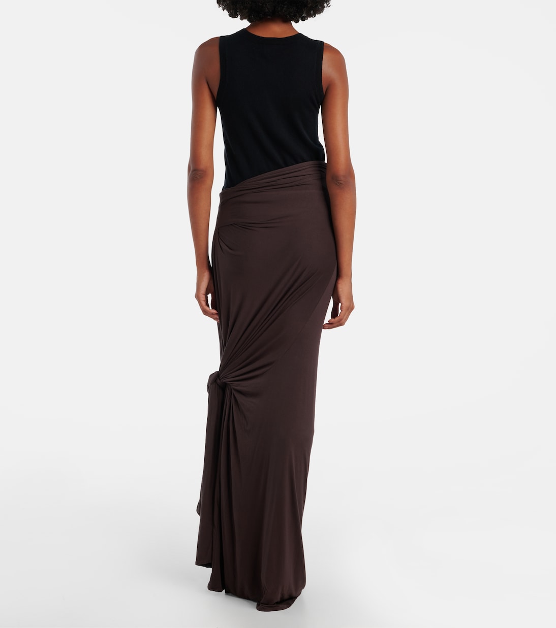 Asymmetric draped jersey maxi skirt | Entire Studios
